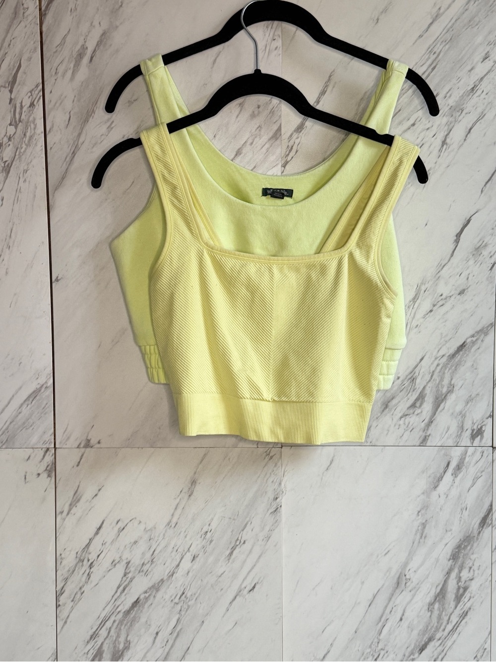 Bundle of 2 All In Motion Ribbed & Wild Fable Neon Crop Tops Sports Bras Medium